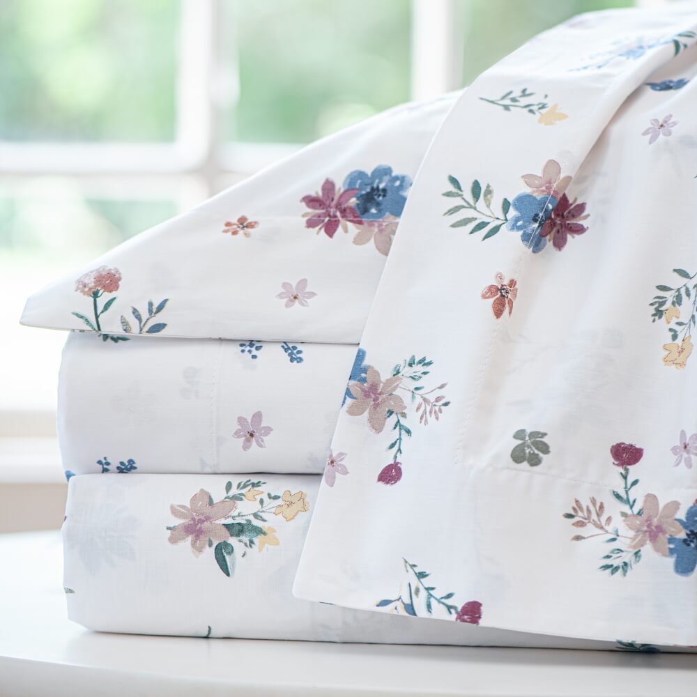 Jogo de lençol percal 200 fios Marbella estampado - Imagem 1