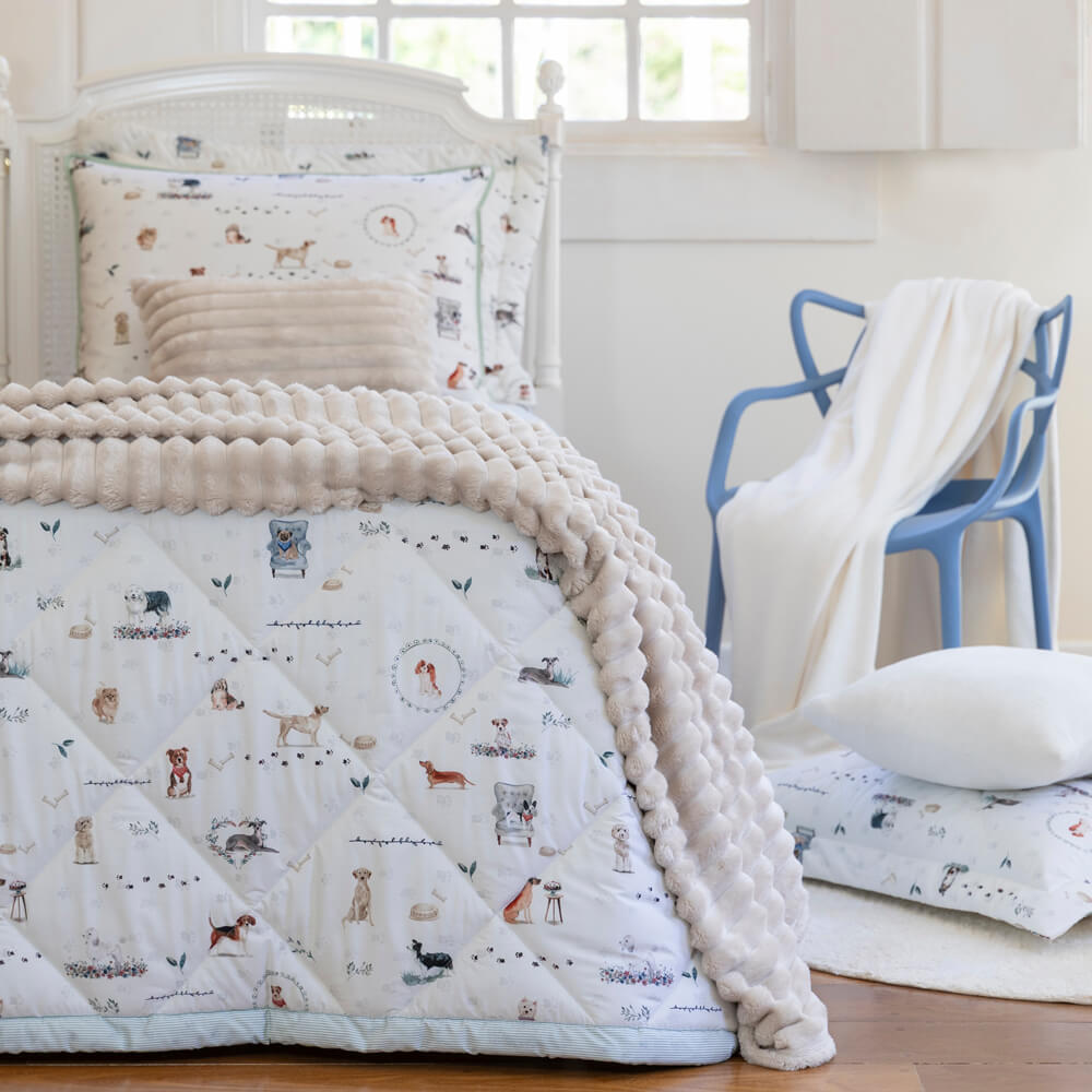 Edredom matelassê percal 200 fios Dogs estampado - Imagem 2
