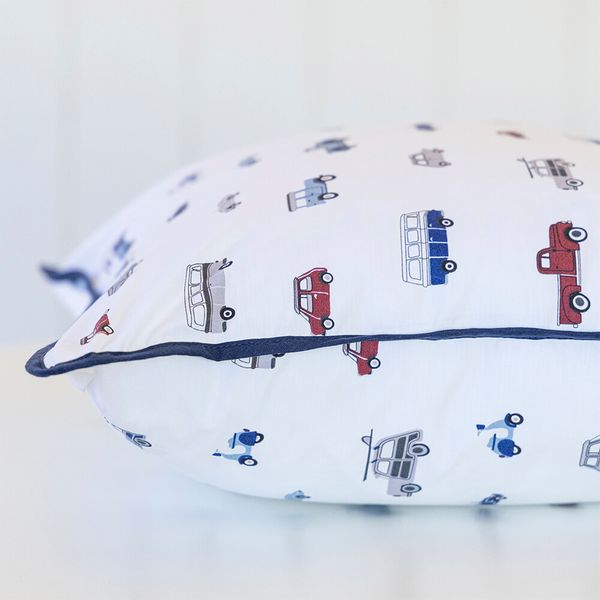 Almofada Percal 200 Fios Carros Estampada Scavone | 45 x 45 cm | 100% Algodão Linha Bambini | Scavone Casa - Imagem 2