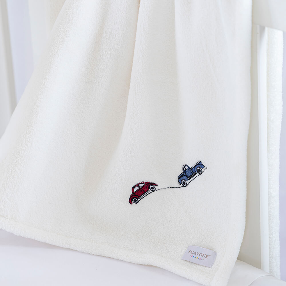 Cobertor mini soft microfibra Carrinho bordado - Imagem 2