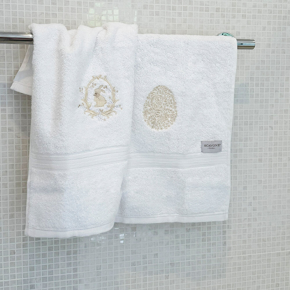 Kit toalhas de lavabo bordada Páscoa - Imagem 2